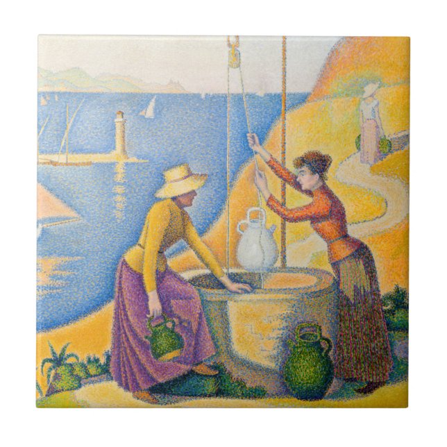 Carreau Paul Signac - Femmes au puits (Devant)