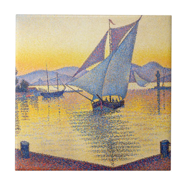 Carreau Paul Signac - Le Port au coucher du soleil, Opus 2 (Devant)