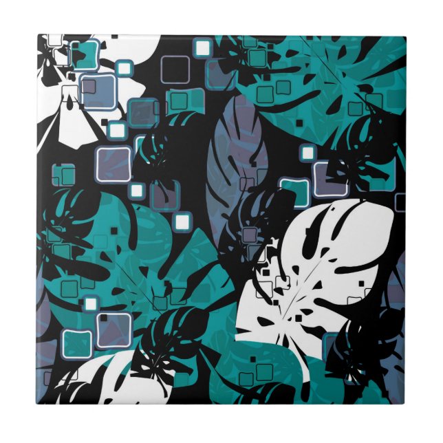 Carreau Paume de la jungle tropicale feuille (Devant)