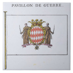 Carreau Pavillon de Guerre, détail des drapeaux du Monaco