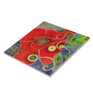 Carreau "Pavot" (peinture)