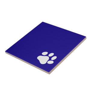 Carreau Paw blanc sur bleu