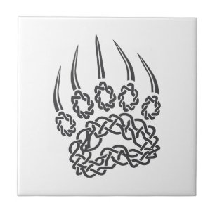 Carreau Paw d'ours noir tribal