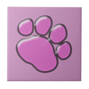 Carreau Paw Rose, Paw Chien, Paw Animal, Empreinte de patt