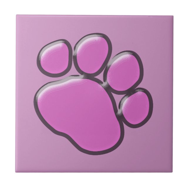 Carreau Paw Rose, Paw Chien, Paw Animal, Empreinte de patt (Devant)
