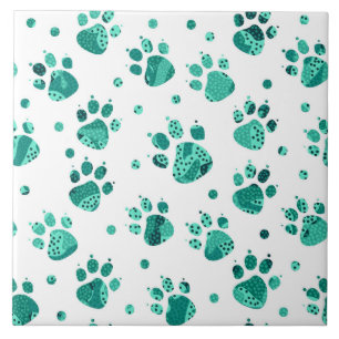 Carreau Paws tachetés Turquoise