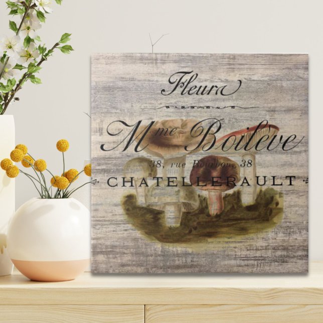 Carreau pays français rustique conte de fées bois champign (french country rustic fairytale woodland mushroom ceramic tile)