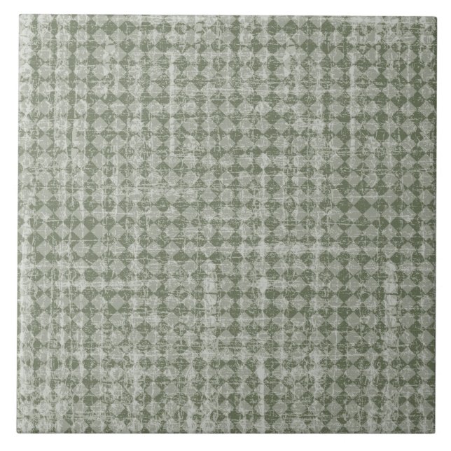 Carreau Pays primitif Olive Green Diamond Check (Devant)