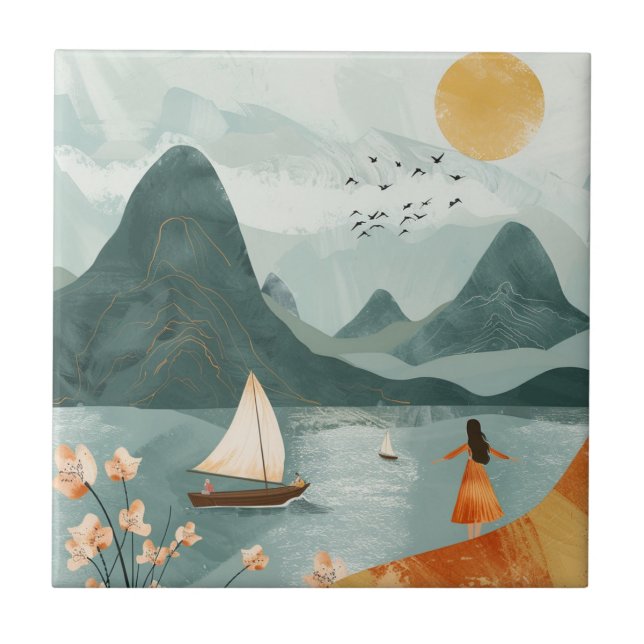 Carreau Paysage Abstrait de Boho (11) (Devant)