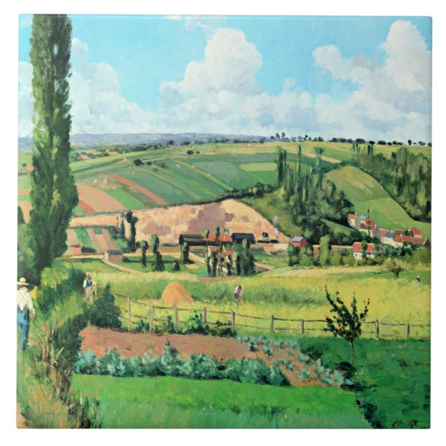 Carreau Paysage aux Patis, Pontoise, célèbre peinture, (Devant)
