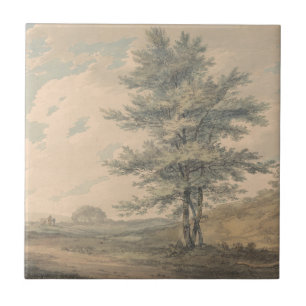 Carreau Paysage avec arbres et figures - Joseph Mallord