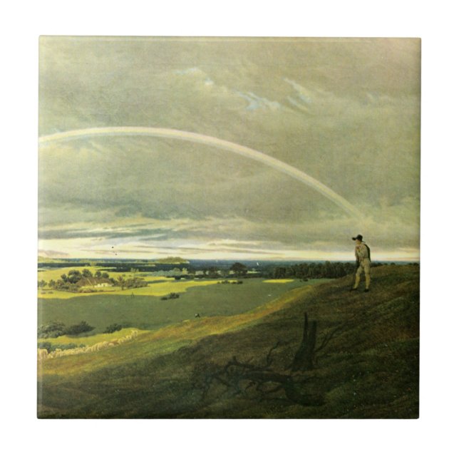 Carreau Paysage avec arc-en-ciel (par Caspar David Friedri (Devant)