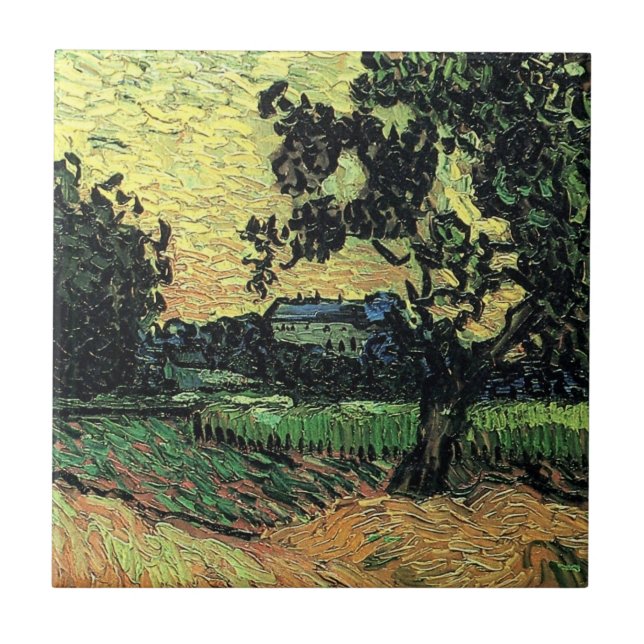 Carreau Paysage avec le château d'Auvers par Vincent van G (Devant)