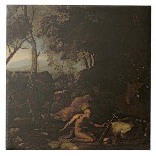 Carreau Paysage avec St Jerome