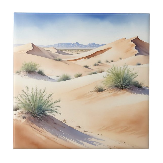 Carreau Paysage calme du désert avec des dunes douces (Devant)