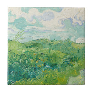 Carreau Paysage de champs de blé vert Art Van Gogh