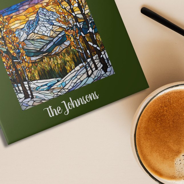 Carreau Paysage de montagne en verre de Faux personnalisé (Créateur téléchargé)