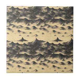 Carreau Paysage de montagnes aux nuages vintage (10)