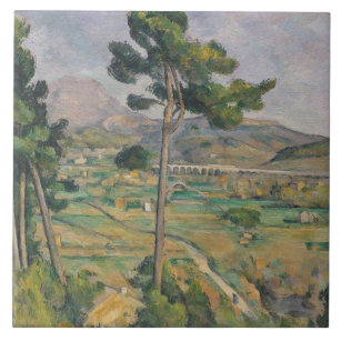 Carreau Paysage de Paul Cezanne   avec le viaduc