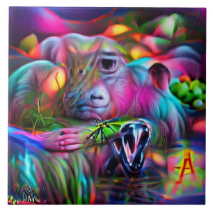 Carreau Paysage de rêve vif : Agrizoophobie