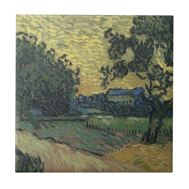 Carreau Paysage de Van Gogh au crépuscule (Devant)