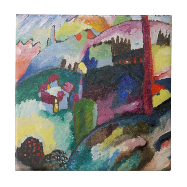 Carreau Paysage de Wassily Kandinsky avec cheminée d'usine (Devant)