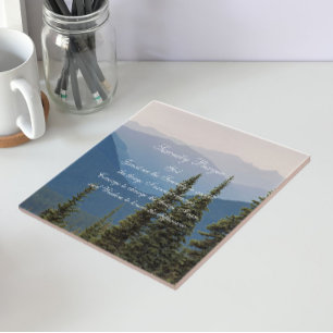 Carreau Paysage des Montagnes Brumeuses Prière de Sérénité