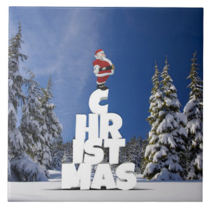 Carreau Paysage d'hiver de Noël