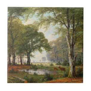 Carreau Paysage forestier du soir