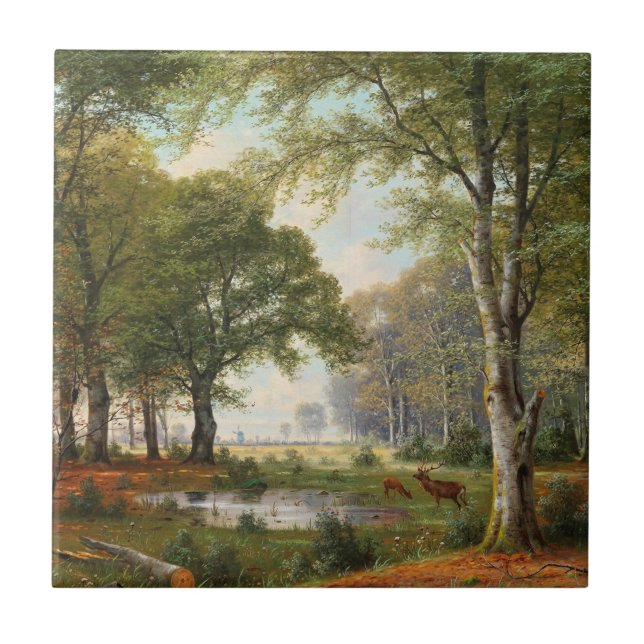 Carreau Paysage forestier du soir (Devant)