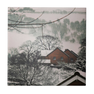 Carreau Paysage hivernal somptueux, Powys Wales