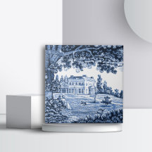 Paysage Maison victorienne bleu