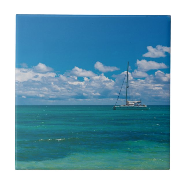 Carreau Paysage marin de la baie tropicale bleue (Devant)