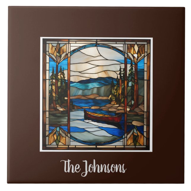 Carreau Paysage personnalisé en canot de verre de Faux (Devant)