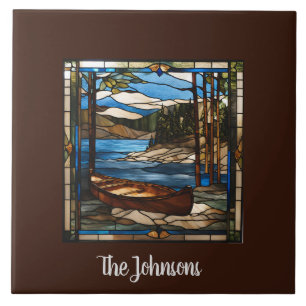 Carreau Paysage personnalisé en canot de verre de Faux