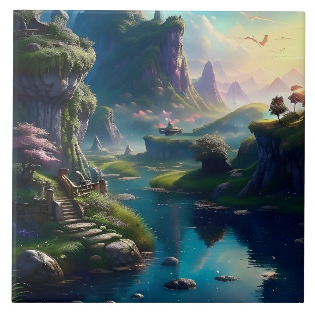 Carreau Paysage pittoresque Trois (Devant)