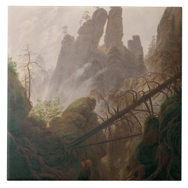 Carreau Paysage rocheux dans les monts Elbe Sandstone (Devant)