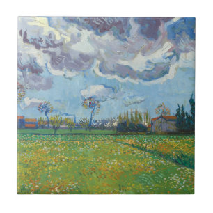 Carreau Paysage sous un ciel orageux Vincent Gogh