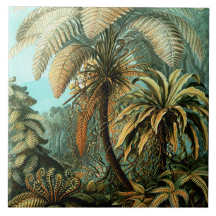Carreau Paysage tropical avec palmier