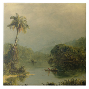 Carreau Paysage tropical Église Frédéric Edwin