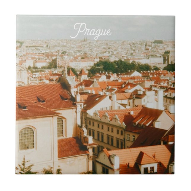 Carreau Paysage urbain de Prague Souvenir (Devant)