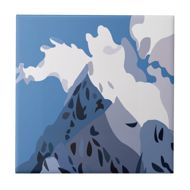 Carreau Paysages de montagnes et de pics naturels  (Devant)