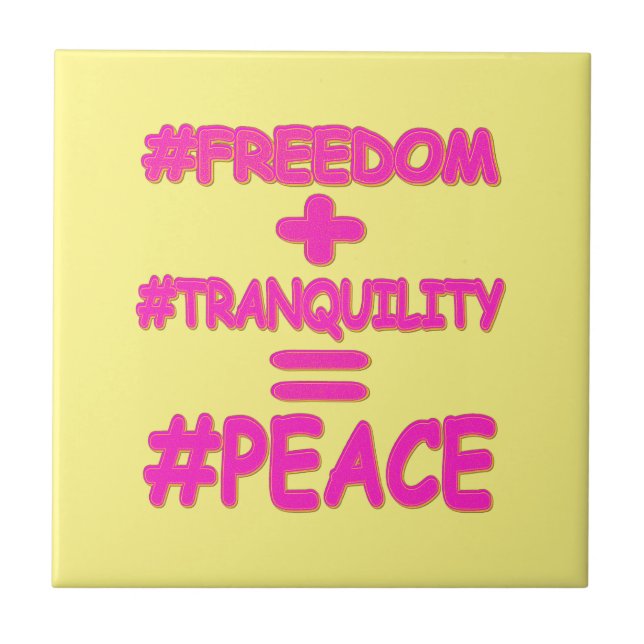 Carreau "PEACE EQUATION" Mignonne conception. Commandez dè (Devant)
