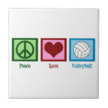 Carreau Peace Love Volley<br><div class="desc">Un signe de paix,  un coeur,  et un joli cadeau de volley-ball.</div>