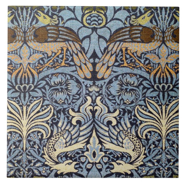 Carreau Peacock et Dragon, William Morris (Devant)