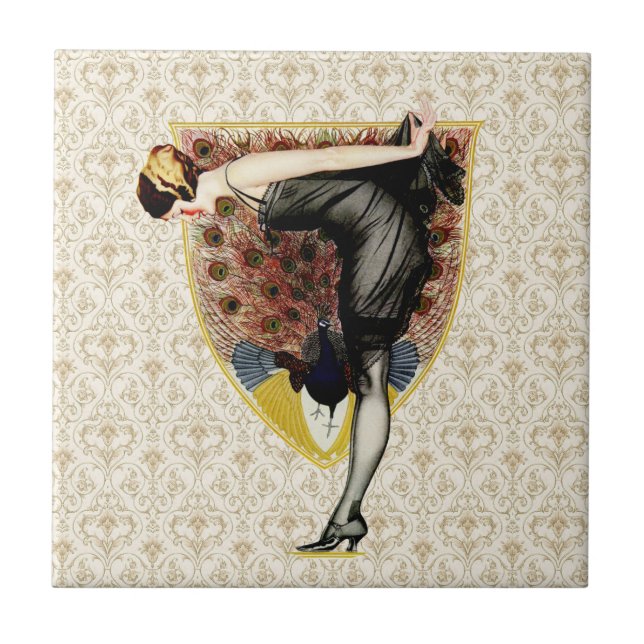 Carreau Peacock et Pin Up Girl (Devant)