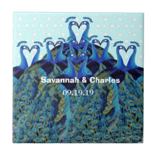 Carreau Peacocks vintages Embrasser les cadeaux de mariage