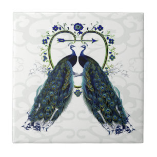 Carreau PEAFOWL peacock love heart personalized