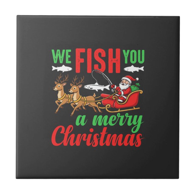 Carreau Pêche de Noël Joyeux Poisson Vous (Devant)