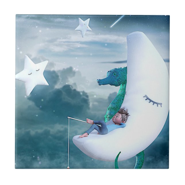 Carreau Pêche des Boy & Seahorse sur la Lune (Devant)